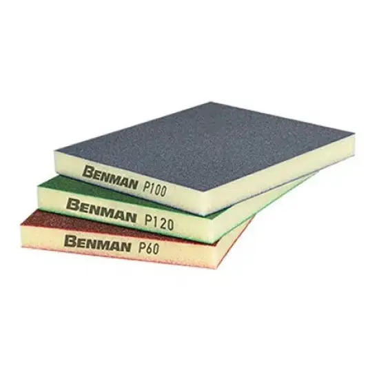 2 oldalas csiszolólap P220, 123x98x12,5mm, BENMAN Azonnal elérhető
