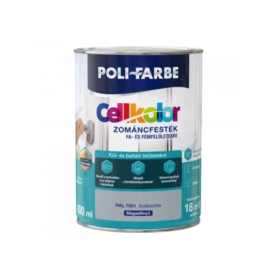 Cellkolor magasf. zománcfesték RAL7001 acélszürke 0,8 l Újdonság