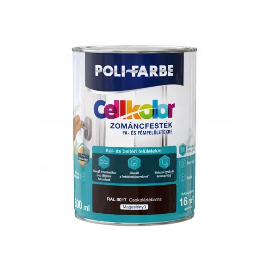 Cellkolor magasf. zománcfesték RAL8017 csokoládébarna 0,8 l Árcsökkenés