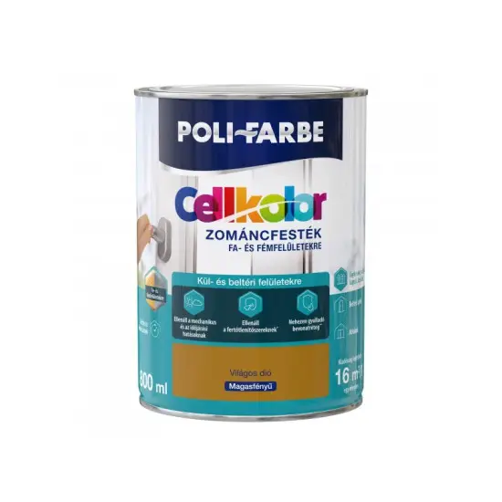 Árengedmény Cellkolor magasf. zománcfesték világos dió 0,8 l