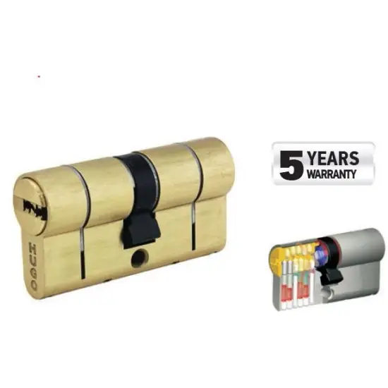 Ajánlat cilinder biztonsági záras, GR3.5S, 90mm (40-50), 5 kulcs, csiszolt sárga