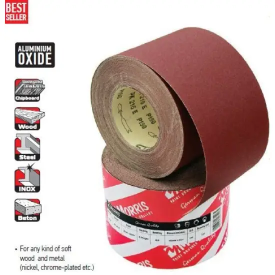 csiszolópapír tekercs, piros, 115mm x 25m, szemcse 036?, PK216E Gyors szállítás