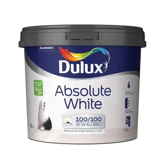 Dulux Absolute White beltéri falfesték fehér 5 l Végkiárusítás