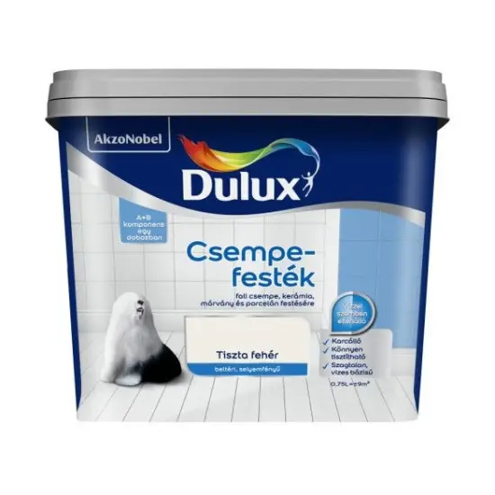 Azonnali szállítás Dulux Simply Refresh Csempefesték tiszta fehér 0,75 l