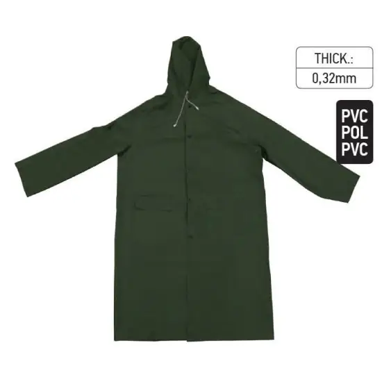 Biztonságos fizetés esőkabát PVC zöld - XL,