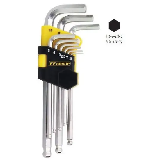 Szuper ajánlat extra hosszú BALL POINT HEXA kulcs (imbuszkulcs) csavarkulcs szett, 9db,