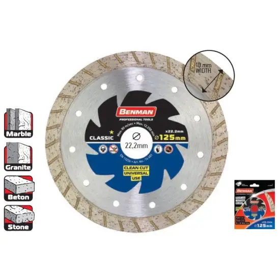 Utolsó esély gyémánt vágókorong, univerzális-TURBO, 115 X 2.2 X 10w