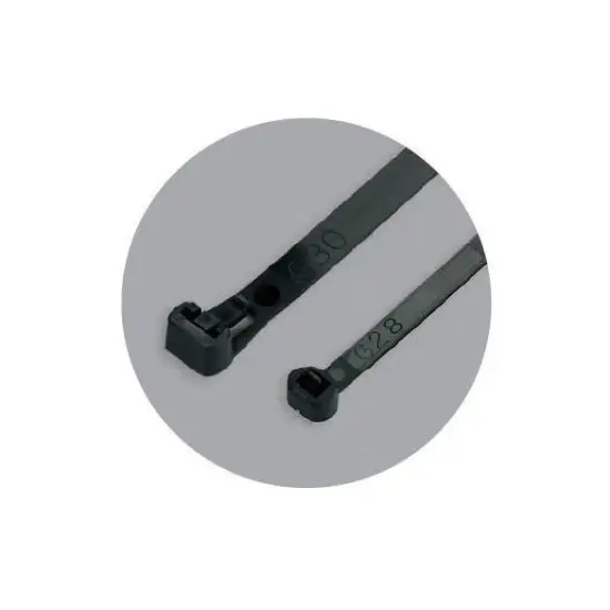 gyorskötöző, kiengedhető, olaj-,zsír-, sóálló, fekete, 200x7.6mm (100db) Akció