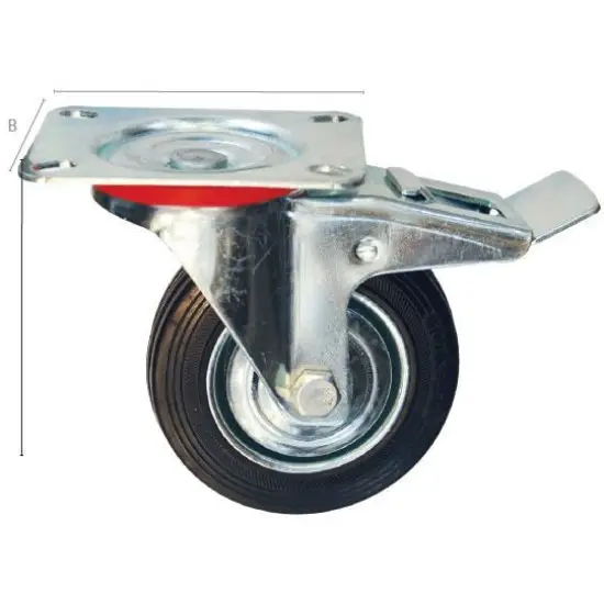 Vedd meg most ipari fekete görgő, forgó, fékkel 80mm,