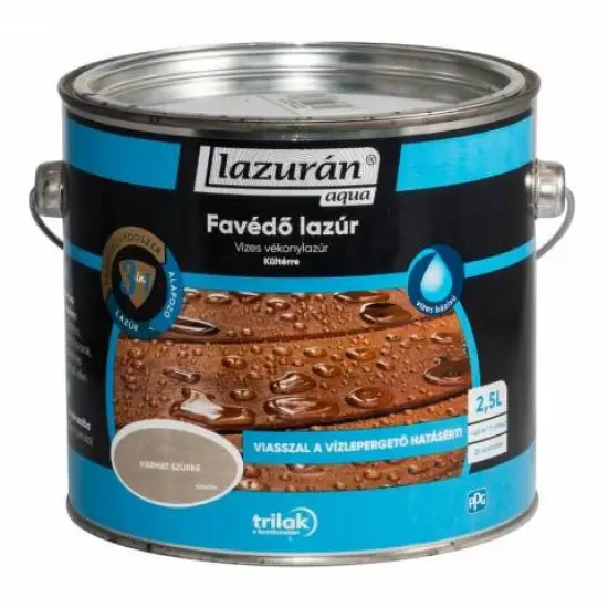 Lazurán Aqua Favédő Lazúr 3in1 harmatszürke 2,5 l Kiárusítás