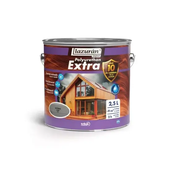 Gyors kiszállítás Lazurán Aqua Polyurethan Extra szürke 2300 2,5 l