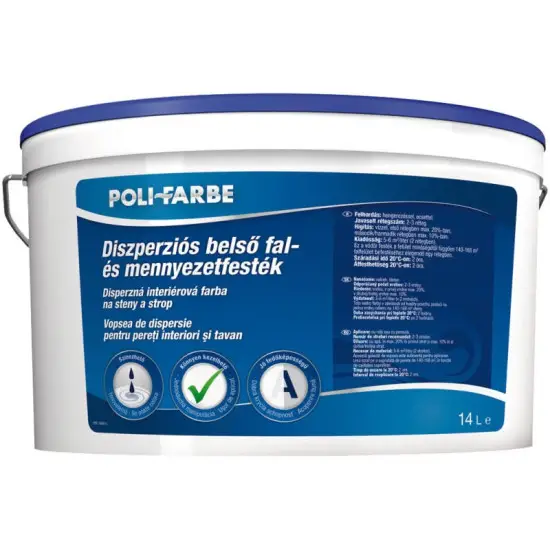 Kedvezmény Poli-Farbe diszperziós fal- és mennyezetfesték 14 l