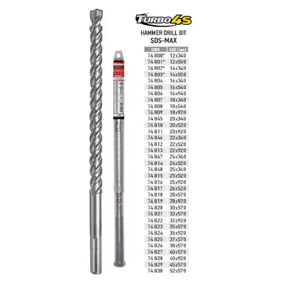 Ne maradj le ROTARY kalapács fúró bit SDS-MAX, 4-es korona, 22X0340