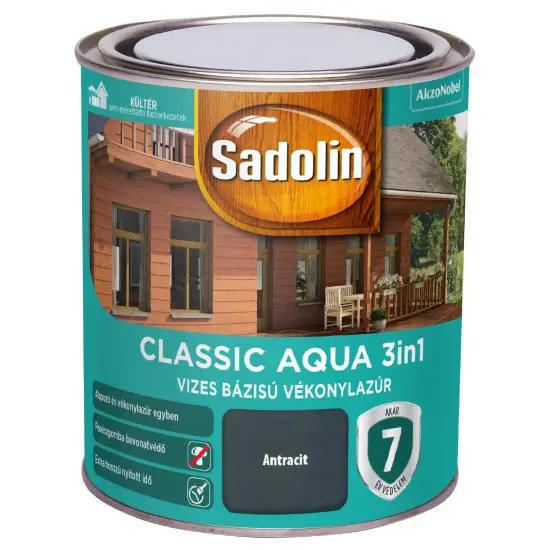 Sadolin Classic Aqua antracit 0,75 l Azonnal elérhető