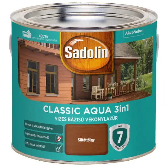 Sadolin Classic Aqua sötéttölgy 2,5 l Biztonságos fizetés