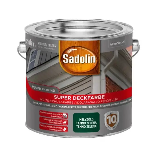 Legjobb ár Sadolin Super Deckfarbe Mélyzöld 2,5L