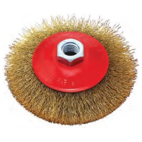 sárgaréz drótkefe tárcsa, 03mm drót, menet M14*2, 100MM Exkluzív ajánlat