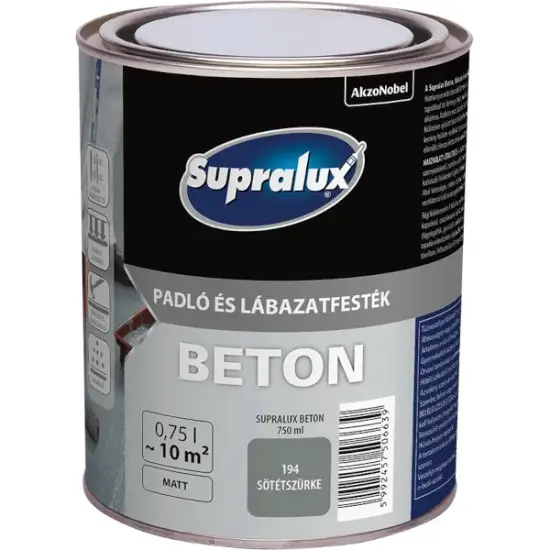 Outlet Supralux Beton padló és lábazatfesték 194 sötétszürke 0,75 l