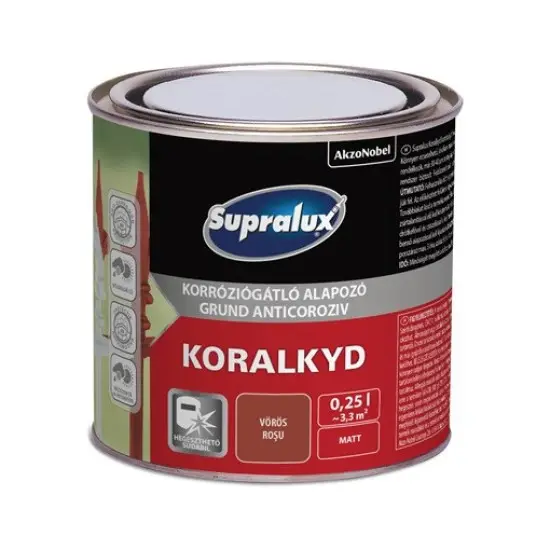 Supralux Koralkyd korróziógátló alapozó vörös 0,25 l Vásárlói kedvenc