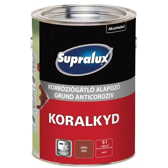 Ajánlat Supralux Koralkyd korróziógátló alapozó vörös 5 l