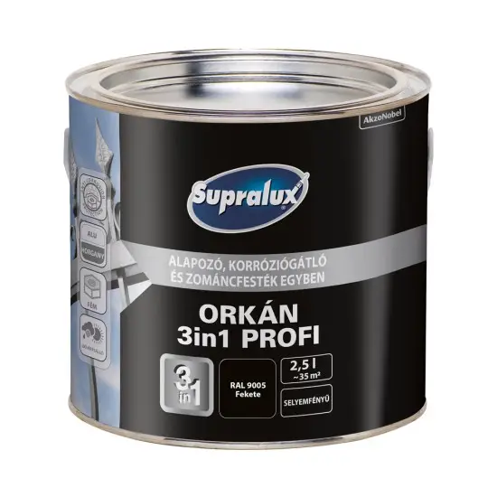 Supralux Orkán 3in1 Profi RAL9005 fekete 2,5 l Prémium