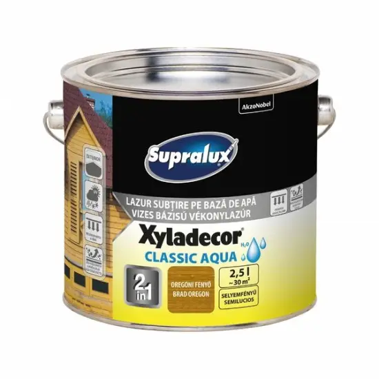 Akciós ár Supralux Xyladecor Classic Aqua oregoni fenyő 2,5 l