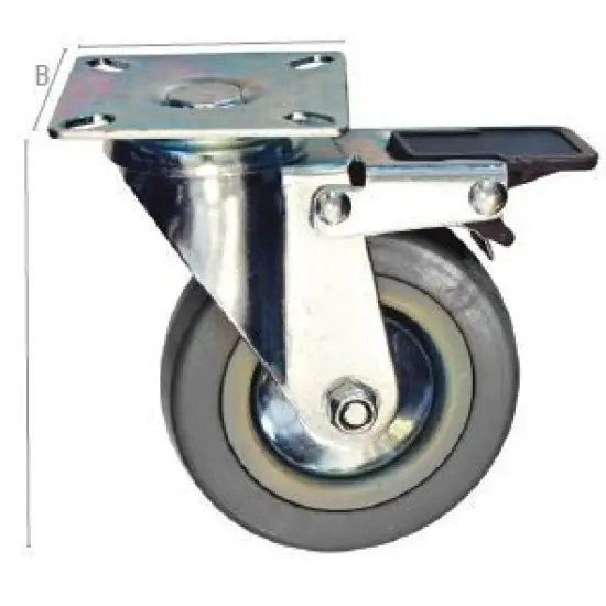 Ne maradj le szürke gumi görgő,forgó fékkel 100mm,