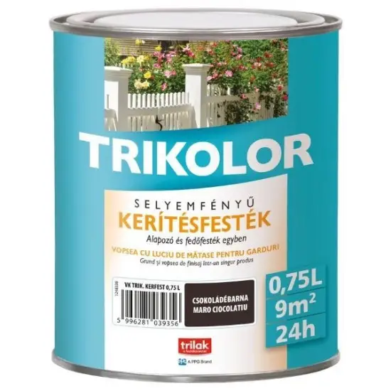 Trikolor selyemf. kerítésfesték 504 csokibarna 0.75 l Csak ma
