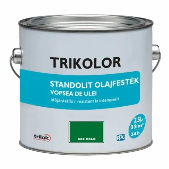 Újdonság Trikolor Standolit Olajfesték 602 zöld 2,5 l