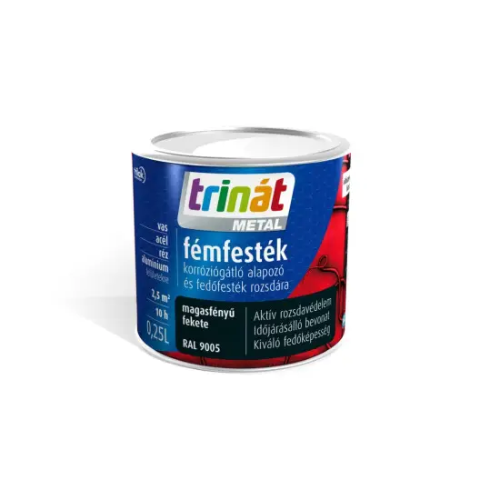 Trinát Metal fémfesték magasf. RAL9005 fekete 0.25 l Vedd meg most