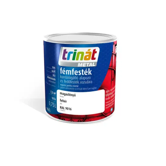 Expressz szállítás Trinát Metal fémfesték magasf. RAL9016 fehér 0.75 l