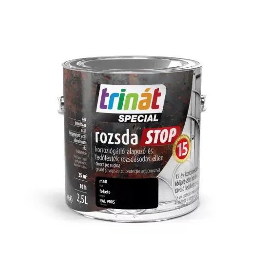 Újdonság Trinát Rozsdastop matt RAL9005 fekete 2,5 l
