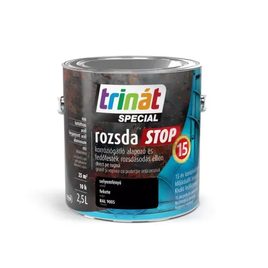 Trinát Rozsdastop selyemf. RAL9005 fekete 2,5 l Outlet