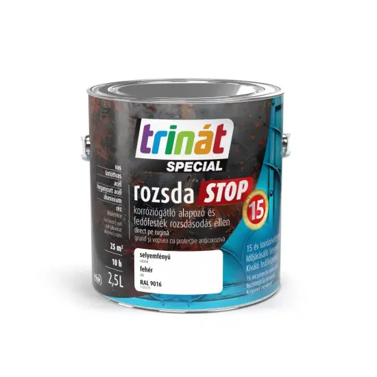 Expressz kézbesítés Trinát Rozsdastop selyemf. RAL9016 fehér 2,5 l