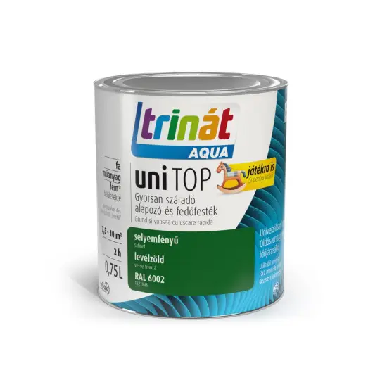 Akciós ár Trinát Unitop selyemf. zománcfesték RAL6002 levélzöld 0,75 l