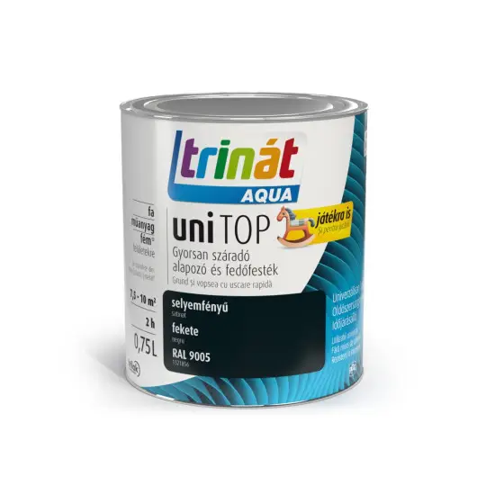 Szuper akció Trinát Unitop selyemf. zománcfesték RAL9005 fekete 0,75 l