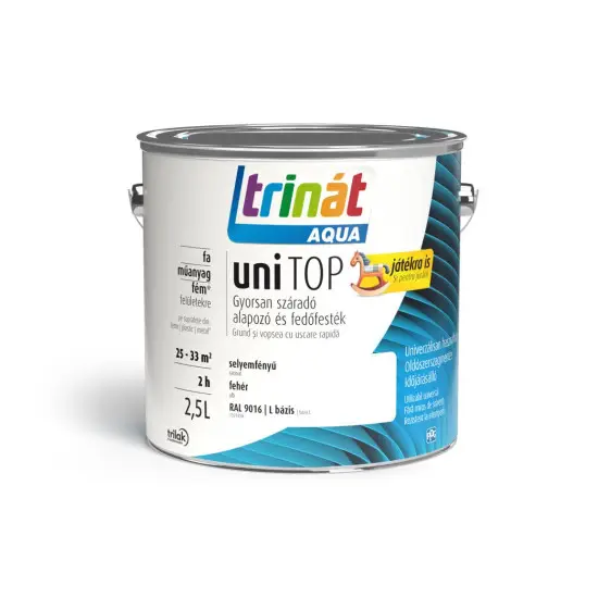Trinát Unitop selyemf. zománcfesték RAL9016 fehér "L" 2,5 l Akciós ár