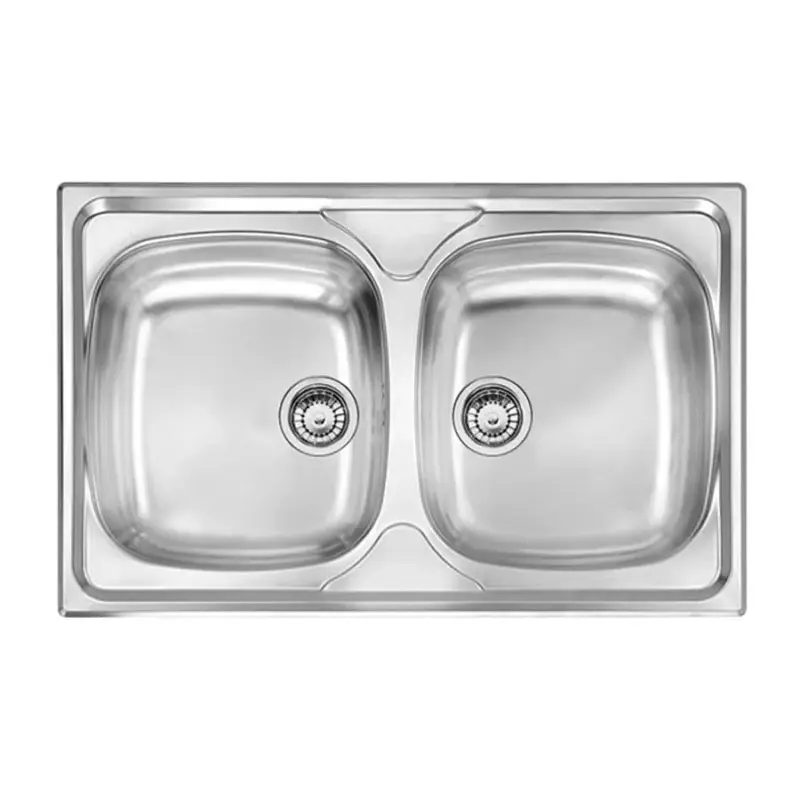 Szuper akció CM Mondial mosogató 011502 2medence acél 790x500/150mm 3 1/2"