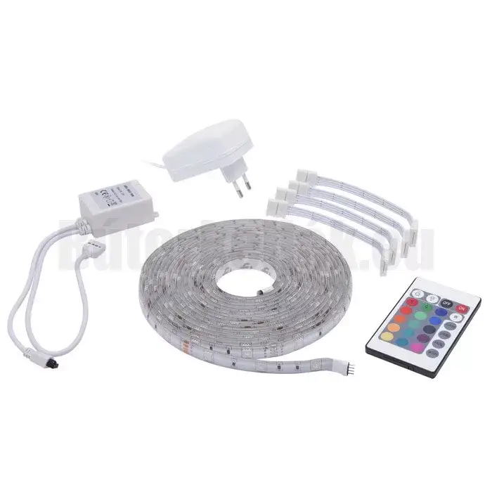 Akció Led-es szalag szett RGB Kültéri - Távirányítóval + Trafóval szines 5fm