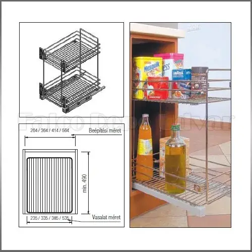 Ne maradj le Fémrács 2102SY/45-50 2r.kihúzható polc csillapított 414x560x440mm Króm