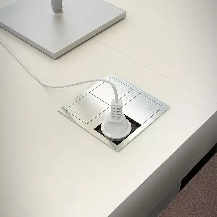 Konnektor VersaHit Dual 2x230V (Schuko) Csiszolt alu. rejtett elosztó Csak ma