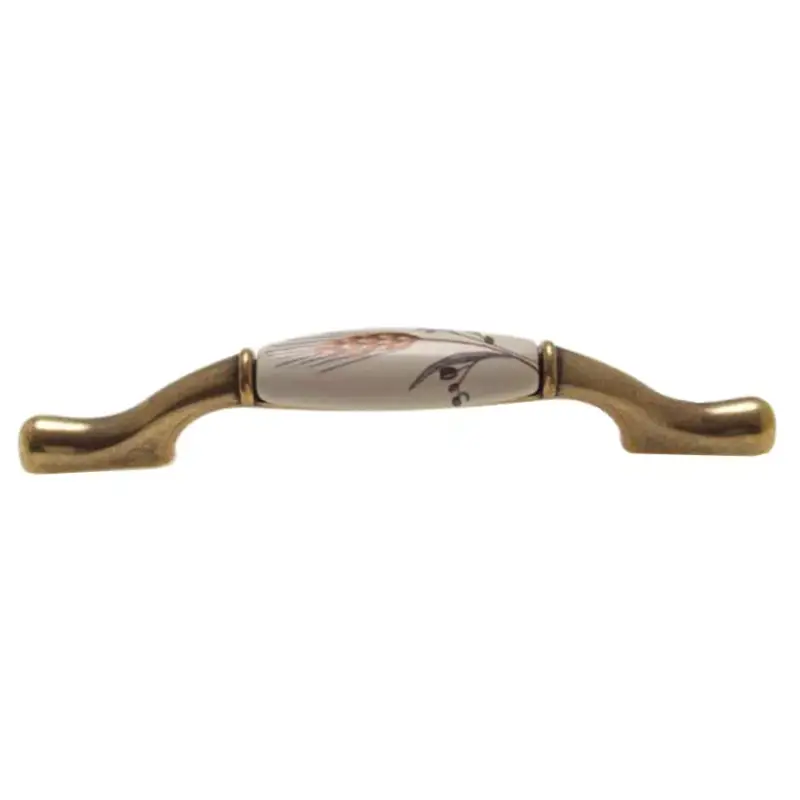 Prémium Fogantyú M17.01.81.04 96/128mm Antikolt Bronz-Búzakalász