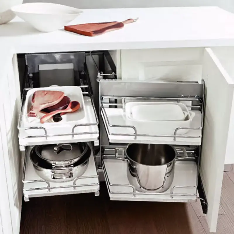 Akció Fémrács SMACE45DX Smart Corner Jobbos polcrendszer 845x568x489mm Króm/Fehér