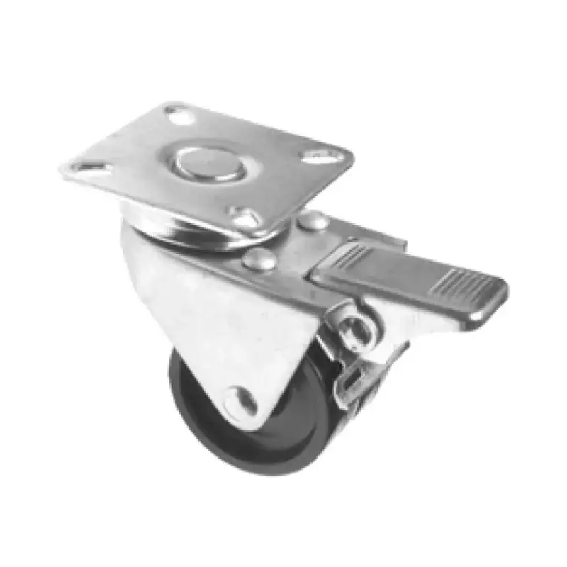 Olcsóbb Bútorgörgő 50mm Talpas Fékes 031/N Fekete Tb.: 60kg