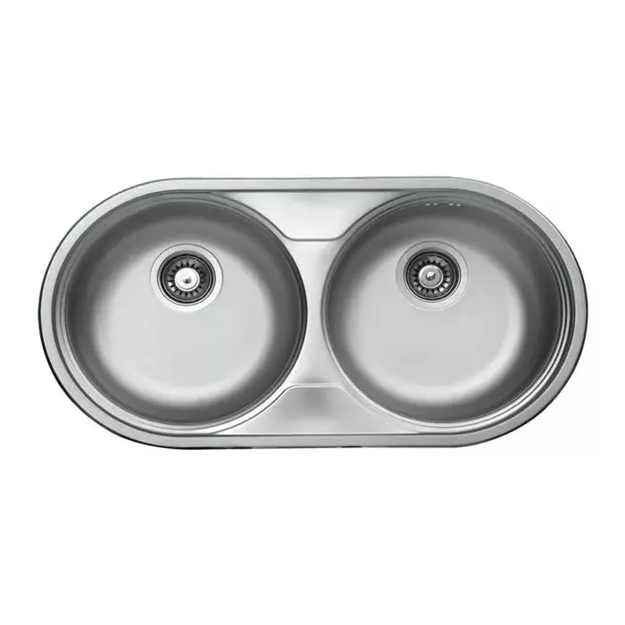 LIVINOX RONDO 139 rozsdamtes kör mosogató, kétmedence, 83x43,5 cm, 3 1/2", karcálló szövetmintás Népszerű