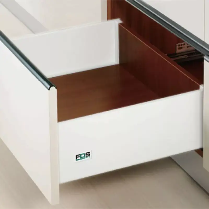 Olcsóbb Fiókcsúszó FDS-PRO D DUPLAFALÚ FIÓKOLDAL 550mm MAGASÍTOTT, 40kg FEHÉR FÉM