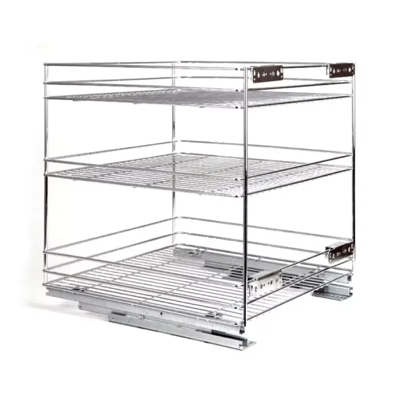 Ne maradj le Fémrács 24273.500 Fenéklapra szerelhető 3 polcos kihúzható 445x510x475mm Króm