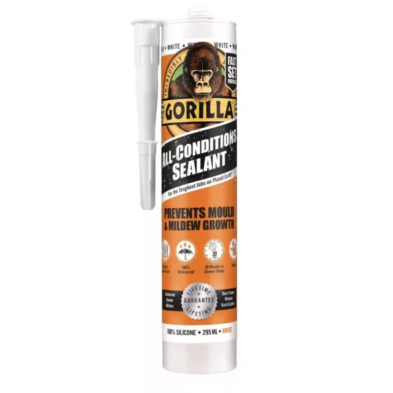 Gorilla SEALANT WHITE Fehér szilikon tömítő 30perc 295ml Népszerű