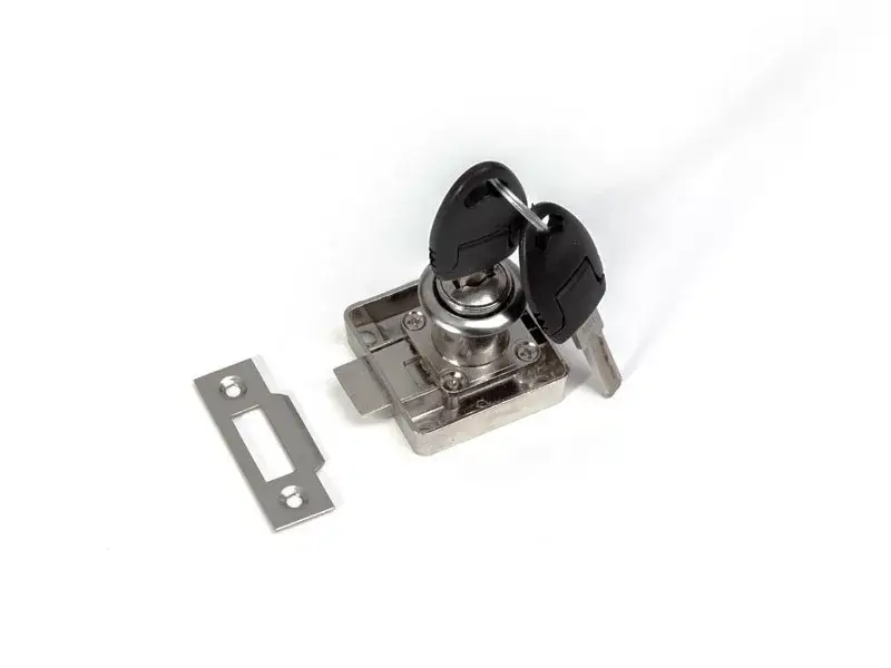 Gyors szállítás Bútorzár HB LOCKS HB-04 Bútorzár, RUGÓS, szögletes Nikkel