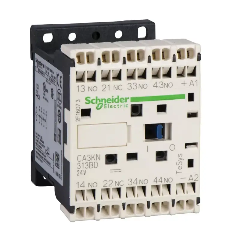 Schneider Electric CA3KN313BD, Segédkontaktor 10A, 24V DC vezerlés, 3 Záró + 1 Nyitó érintkező, rugós csatlakozás (Segédkapcsoló CA3KN313BD) Kihagyhatatlan ajánlat